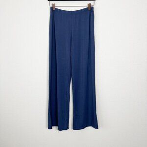 Sweet Bamboo Womens Small Blue Wide Leg Pajama Pants Pull On Comfy Lounge